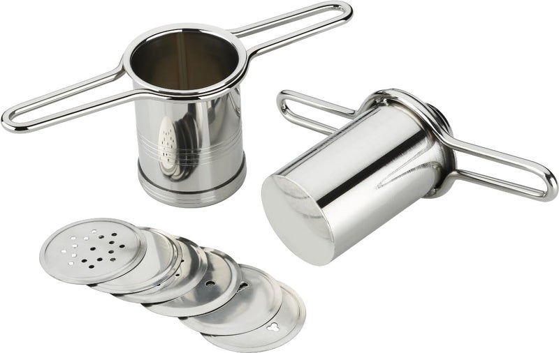 Puno Royal Stainless Steel Press Sev Sancha Machine/Press Muruku Maker/Dab sev Sancha with 6 Jali. - Image 2