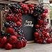 feilebalon Dark Red Black Balloon Arch Kit with Bow Double Stuffed Burgundy Black Red Maroon Balloon Garland for Birthday Baby Shower Anniversary Wedding Graduation Valentines Day Party Decoration - Image 2