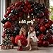 feilebalon Dark Red Black Balloon Arch Kit with Bow Double Stuffed Burgundy Black Red Maroon Balloon Garland for Birthday Baby Shower Anniversary Wedding Graduation Valentines Day Party Decoration - Image 4