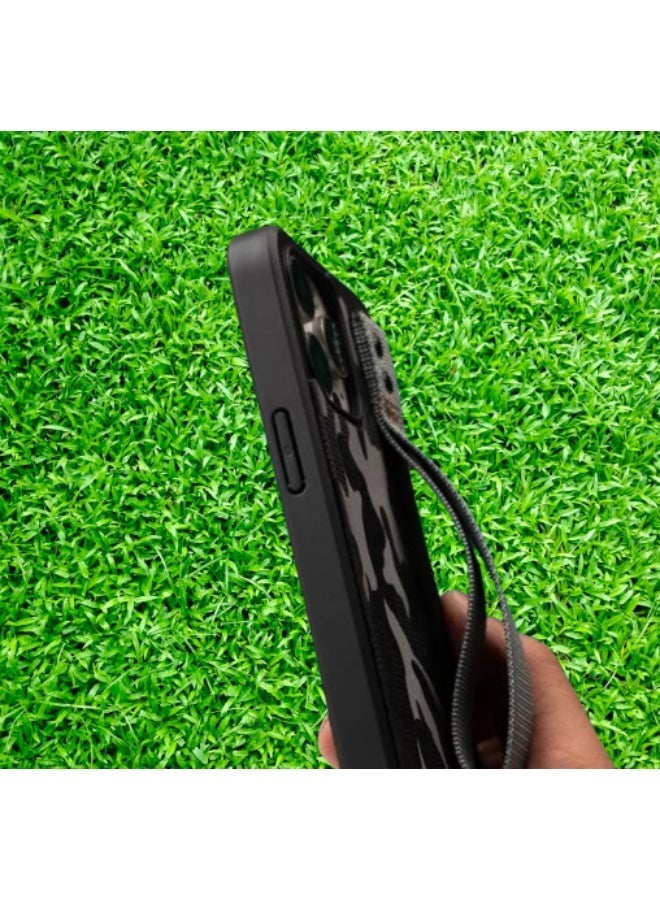 دي دي أتش جراب آيفون 14 برو ماكس بحزام يد لون اسود - Image 3