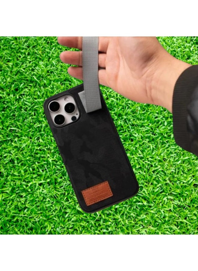 دي دي أتش جراب آيفون 14 برو ماكس بحزام يد لون اسود - Image 5