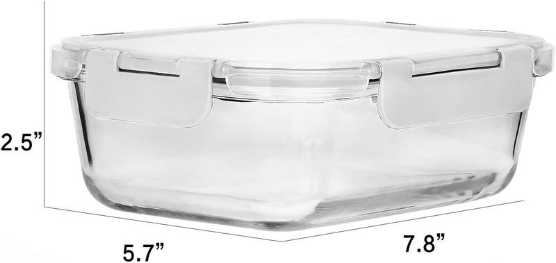 M MCIRCO [8-Pack,30 oz]Glass Meal Prep Containers,MCIRCO Glass Food Storage Containers,Airtight Glass lunch Containers with Lids - BPA-Free Microwave, Oven, Freezer and Dishwasher, White - Image 2