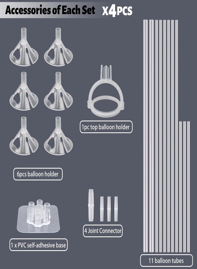 Sakolla 4 Sets Balloon Stand Kits for Table Balloon Sticks with Self-stick Base Desktop Balloon Table Stand Centerpiece Balloon Holder for Birthday Baby Shower Party Wedding Anniversary - Image 2