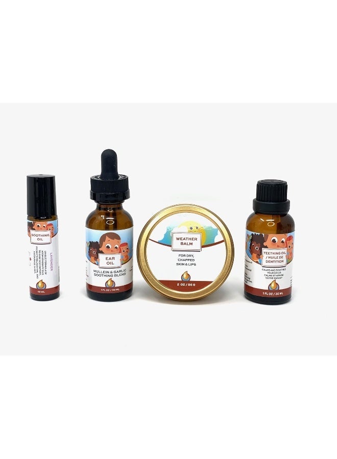 بانكين بات Teething Relief Pack - Essential Oils for Gums, Ear Oil, Lavender Aromatherapy Oil, and Baby Balm - Image 1