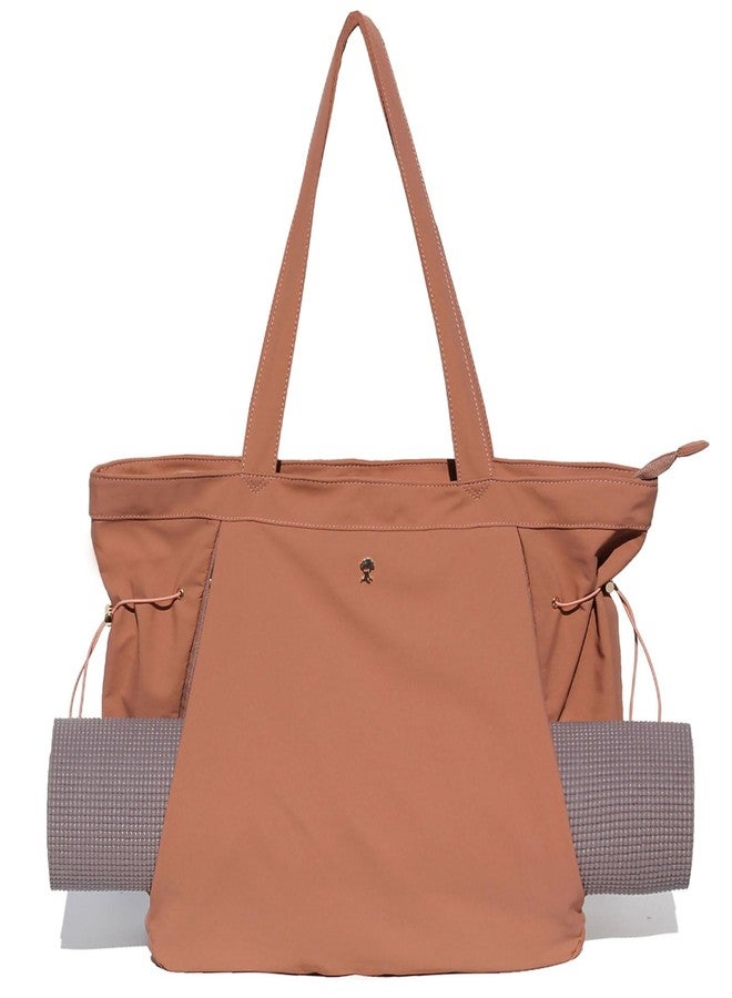 ESVAN Tote Bag with Yoga Mat Carrier Pocket for Women Shoulder Bags Drawstring for Office Workout Travel Carryall Pilates Gym and Beach - Image 1