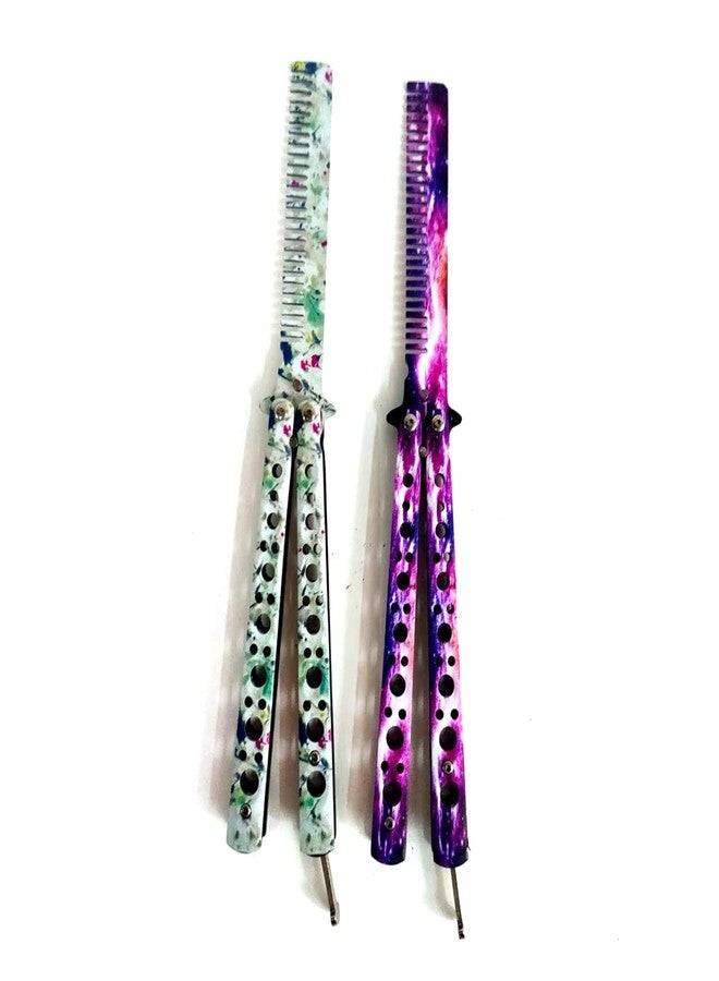 WANLIAN Beautiful Comb,Beautiful Comb Stainless Steel Folding Practice Combs Hair Styling Tools for Sport Outdoor Use (NO.11) - Image 1