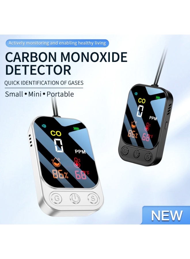 Portable 3 in 1 Carbon Monoxide Detector with Temperature & Humidity Monitor, Rechargeable CO Gas Leakage Alarm with HD Display, Audible Warning, Fire Safety Alarm for Home Travel Camping RV Garage - Image 2