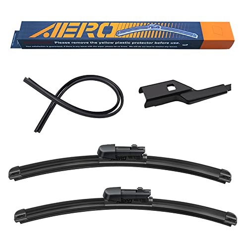 Aero شفاطات الزجاج الأمامي AERO Avenger 26"+14" عالية الجودة لجميع الفصول مع إعادة تعبئة مطاطية إضافية بديل OEM لسيارات بويك إنكور وشيفروليه شيفي تراكسي وفيات 500X 2023-2013 (مجموعة من 2) - Image 1