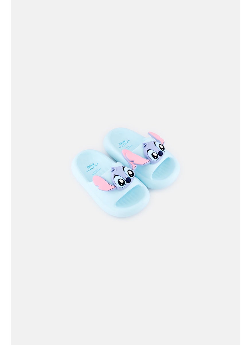 Disney Toddlers Girl Lilo And Stitch Slip On Slides, Light Blue  - Image 4