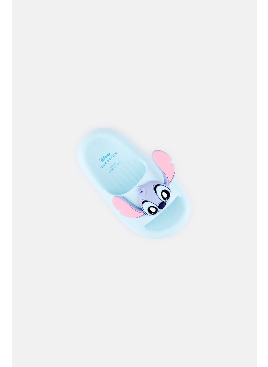 Disney Toddlers Girl Lilo And Stitch Slip On Slides, Light Blue  - Image 3
