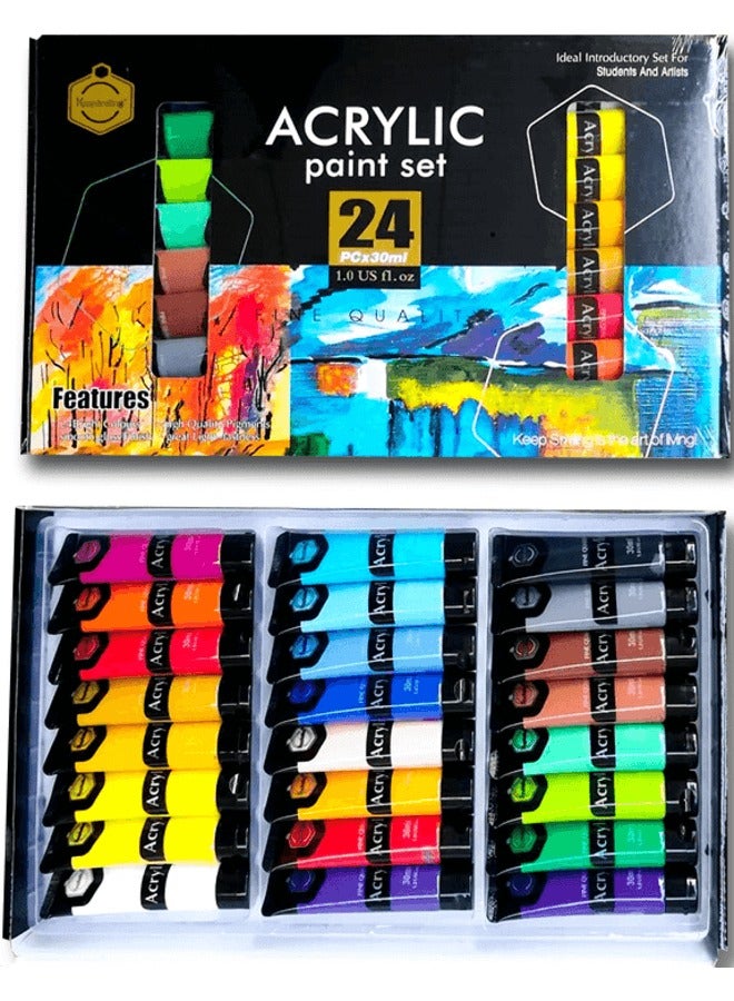 Keep Smiling ACRYLIC Paint Set 24 PCS x 30ml – High-Quality Paint for Students & Artists – Bright Colors, Fast-Drying, Mixable - Image 5