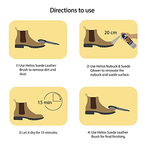 Helios Nubuck & Suede Cleaner 250ML | Restores Color & Shine | Shoe & Bag Care Solution | Removes Dirt & Revives Finish | Easy to Use Spray (Natural) - Image 4