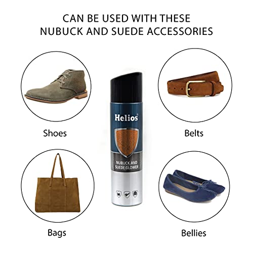 Helios Nubuck & Suede Cleaner 250ML | Restores Color & Shine | Shoe & Bag Care Solution | Removes Dirt & Revives Finish | Easy to Use Spray (Natural) - Image 2