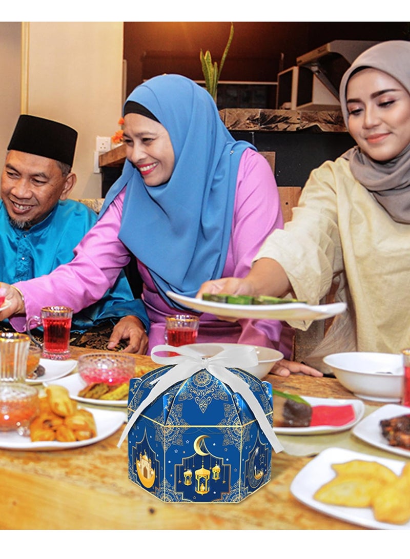 Bluejw 12-Pieces Gift Box With Blue Ribbons Candy Packaging Cardboard Box For Eid Mubarak Ramadan Kreem Party Souvenir - Image 5