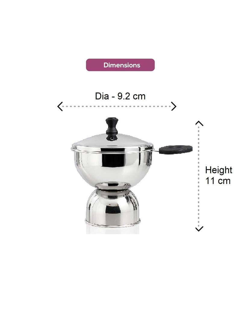 Expresso Chiratta Puttu Maker with Handle | Stainless Steel Puttu Kutti for Cooker Use | Traditional Chiratta Puttumakker with Steamer | Puttu Kudam Kolal Kozha Maker for Home Use – Silver - Image 4