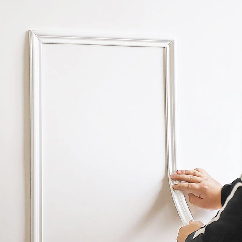 TriMold Peel and Stick Chair Rail Molding, Self-Adhesive Wall Trim for Home Decoration & Wall Protection, 9.8ft x 2.4in - Image 1