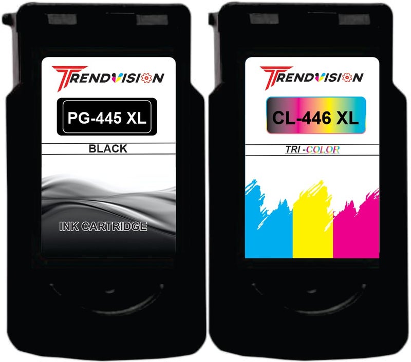 Trendvision 445XL & 446XL Combo Ink Cartridge Compatible with Canon PIXMA MG2440 MG2540 MG2940 MG3040 MG2540S MG2545S TS3140 TS304 TS204 TR4540 MX494 iP2840 Printer (Dubai/Oman/Saudi Arabia) - Image 1