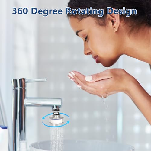 Dexspoeny 7Pcs Sink Water Filter with Filter Elements Set, Universal Sink Faucet Filter 360°Rotating, Sink Faucet Filter Removes Fluoride Hard Water, Tap Water Filter for Home Kitchen Sink - Image 5