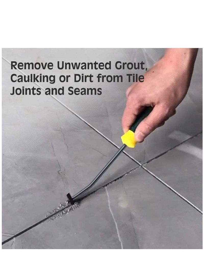 SYOSI Tile Grout Removal Tool Caulking Removal Tool Detachable Tungsten Steel Blades Tile Joints Seams Scraper Corners Grout Caulking Cleaner Remover Tile Removal Tool for Tile - 2 Pack  - Image 5