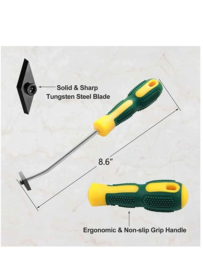 SYOSI Tile Grout Removal Tool Caulking Removal Tool Detachable Tungsten Steel Blades Tile Joints Seams Scraper Corners Grout Caulking Cleaner Remover Tile Removal Tool for Tile - 2 Pack  - Image 2