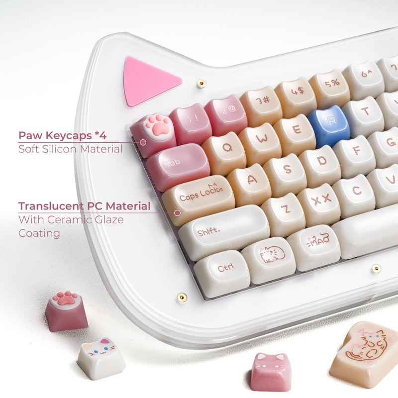 HITIME x XVX Jelly Keycaps - Cute Jade Keycaps, Ragdoll Cat Ceramic Keycap 60 65 75 100 Percent, Mao Profile, Custom Keycap 148 Keys Set for 100%, 75%, 65%, 60% Mechanical Keyboard - Image 4