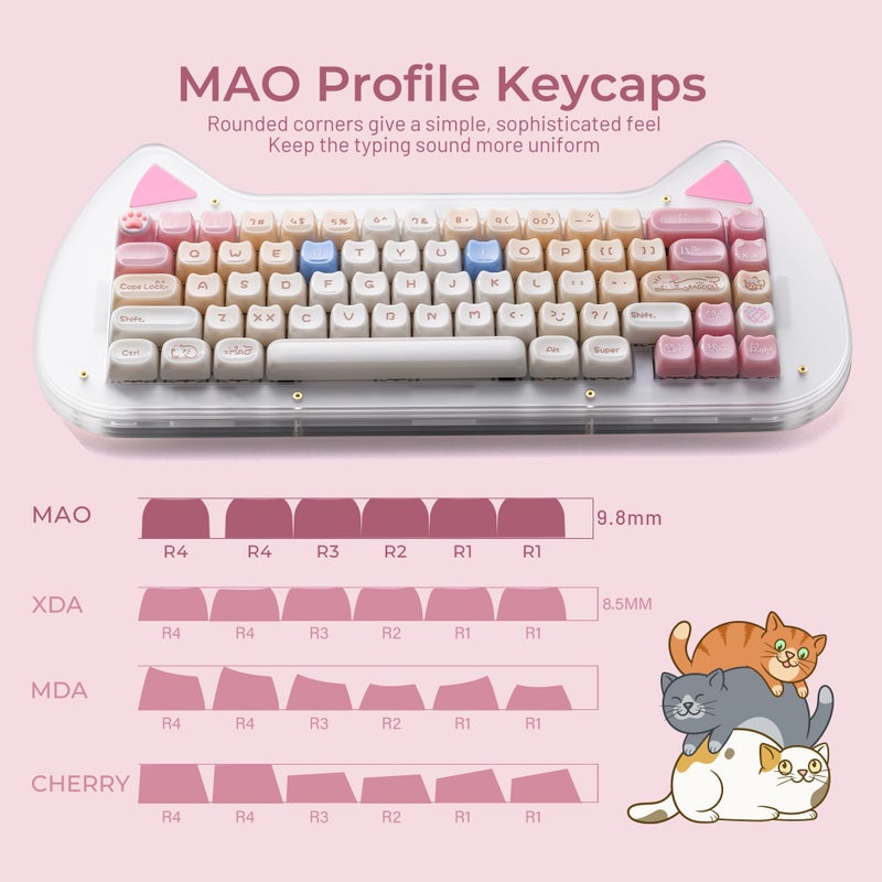 HITIME x XVX Jelly Keycaps - Cute Jade Keycaps, Ragdoll Cat Ceramic Keycap 60 65 75 100 Percent, Mao Profile, Custom Keycap 148 Keys Set for 100%, 75%, 65%, 60% Mechanical Keyboard - Image 5
