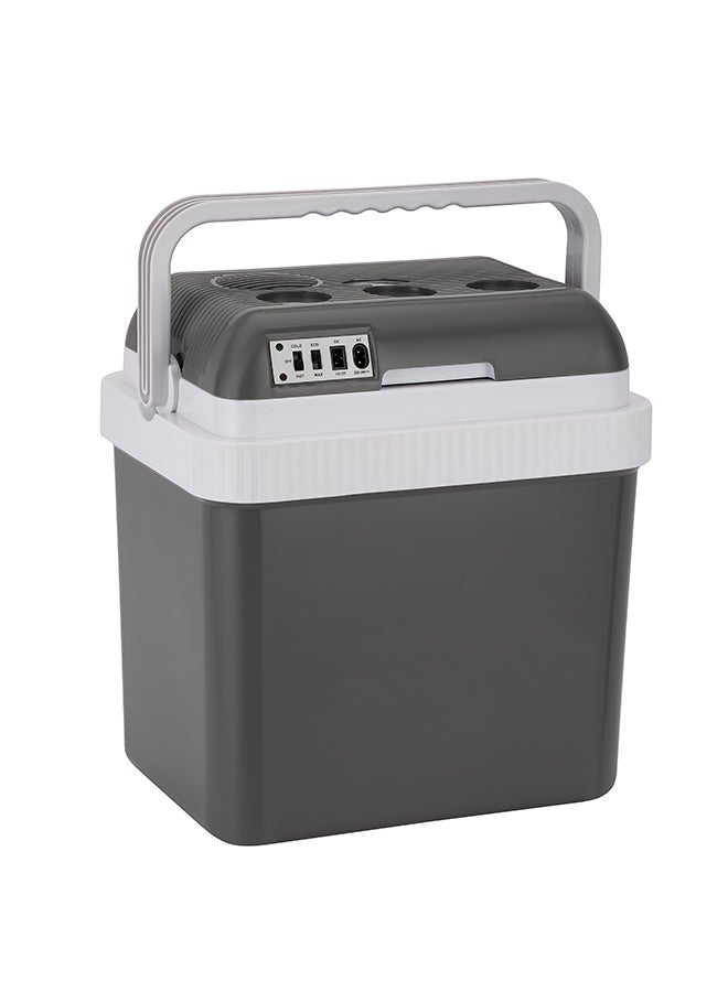 GEEPAS Hot & Cold Car Fridge with AC/DC Working Mode, Suitable for Car and Home Use, Easy to Carry Portable Refrigerator with Durable PP Material Construction 24 L GCF63062 Grey & white - Image 1
