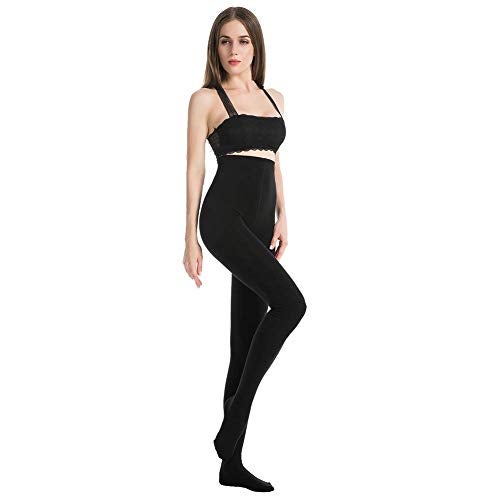 MANZI 2 Pairs 400D Women's Black Thermal Warm Winter Fleece Tights, Large - Image 5