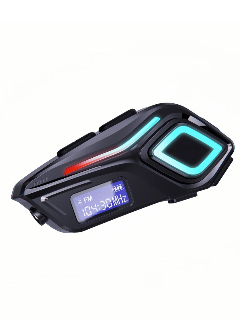 Bluetooth 5.4 Motorcycle Helmet Headset, 40H Battery, 40MM Metal Bass+Smart ANC, IPX8 Waterproof, Voice Assistant, LED Light, FM Radio– Universal Helmet Fit for Cycling/Biking - Image 3