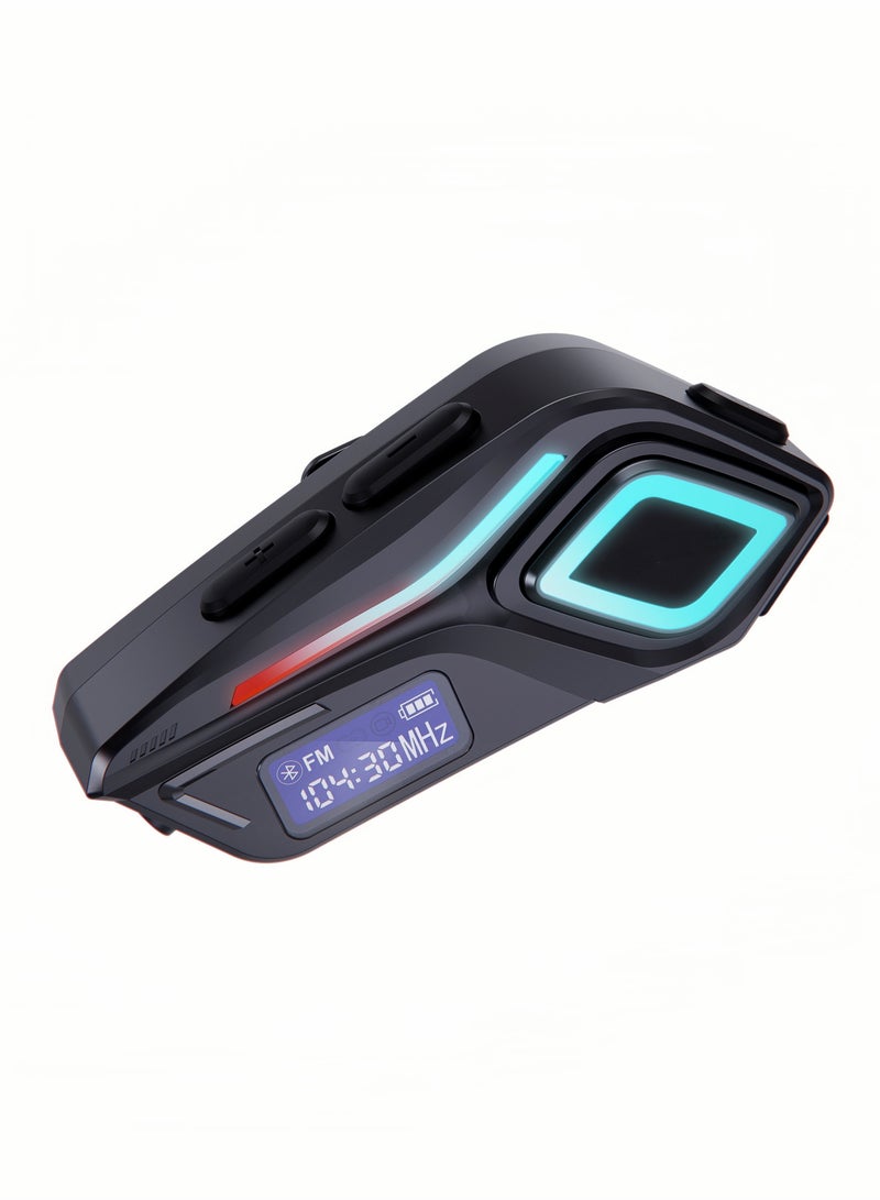 Bluetooth 5.4 Motorcycle Helmet Headset, 40H Battery, 40MM Metal Bass+Smart ANC, IPX8 Waterproof, Voice Assistant, LED Light, FM Radio– Universal Helmet Fit for Cycling/Biking - Image 2