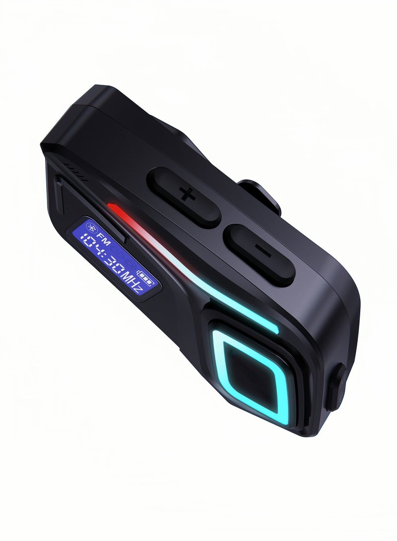 Bluetooth 5.4 Motorcycle Helmet Headset, 40H Battery, 40MM Metal Bass+Smart ANC, IPX8 Waterproof, Voice Assistant, LED Light, FM Radio– Universal Helmet Fit for Cycling/Biking - Image 5
