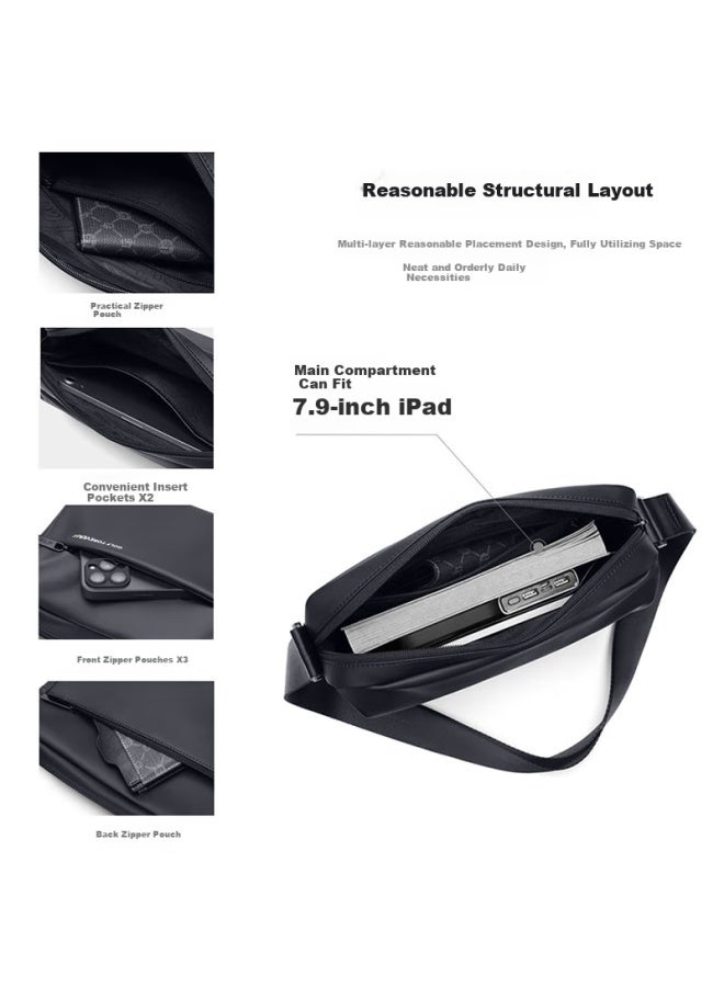 Golf حقيبة كتف جولف للرجال، حقيبة كروس بودي بسعة كبيرة، مقاومة للماء، غير رسمية، خفيفة الوزن، حقيبة آيباد، حقيبة تنقل، حقيبة رياضية للرسائل - Image 2