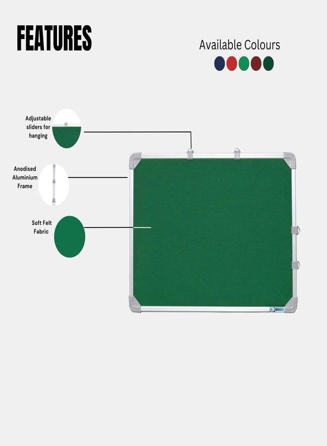 لوحة إعلانات/قماش ناعم بإطار من الألومنيوم من AP BOARDS™ (2 × 1 قدم) للمكاتب والمدارس والمنازل، كما أنها رائعة للاستخدام الشخصي والمهني - عبوة من قطعة واحدة (أخضر) - Image 5