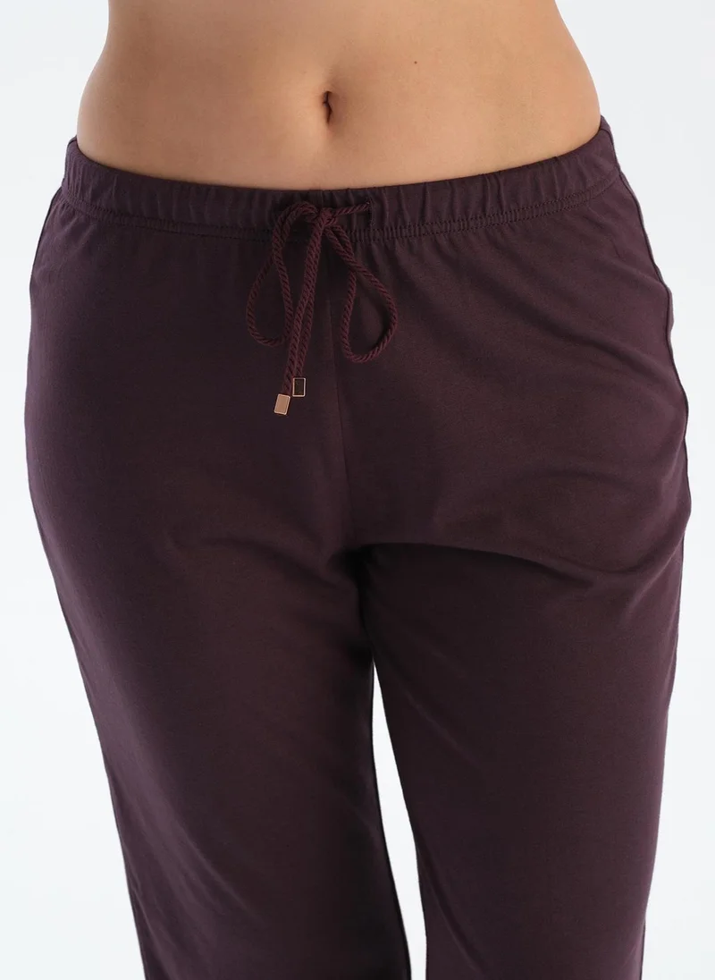dagi T-shirt & Trousers Pajama Set Crew Neck Supreme Mid Rise Sleepwear