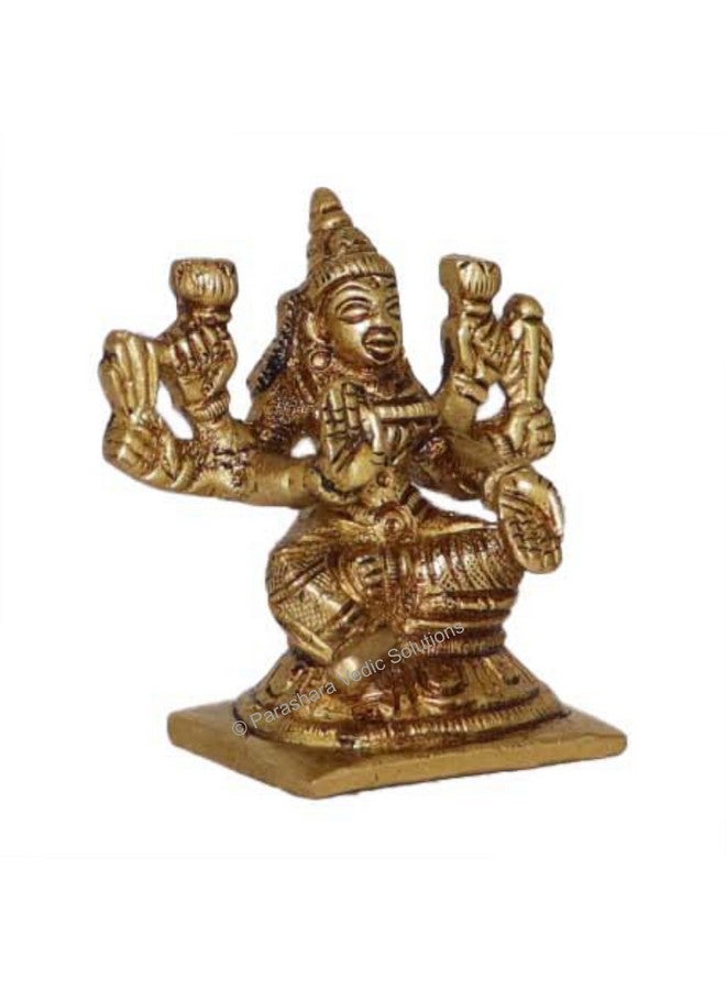 ARKAM Brass Dhanya Lakshmi Murti/Dhanya Laxmi Idol/Pital Ashthalakshmi Statue - Antique Brass for Home/Temple/Office (Height: 6.4 cm, Weight: 210 GMS) - Image 2