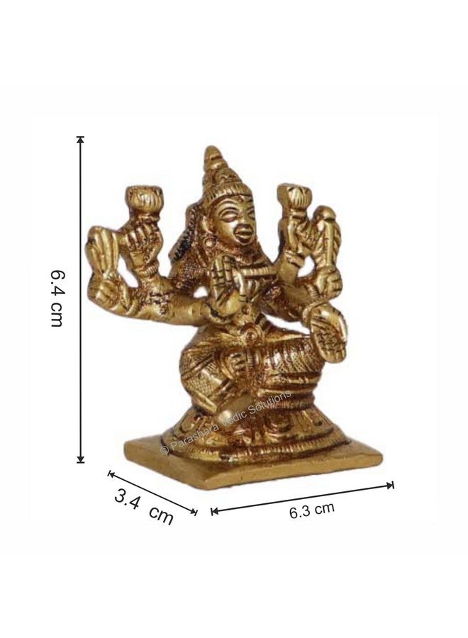 ARKAM Brass Dhanya Lakshmi Murti/Dhanya Laxmi Idol/Pital Ashthalakshmi Statue - Antique Brass for Home/Temple/Office (Height: 6.4 cm, Weight: 210 GMS) - Image 5