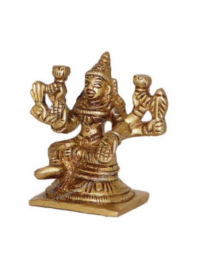 ARKAM Brass Dhanya Lakshmi Murti/Dhanya Laxmi Idol/Pital Ashthalakshmi Statue - Antique Brass for Home/Temple/Office (Height: 6.4 cm, Weight: 210 GMS) - Image 3