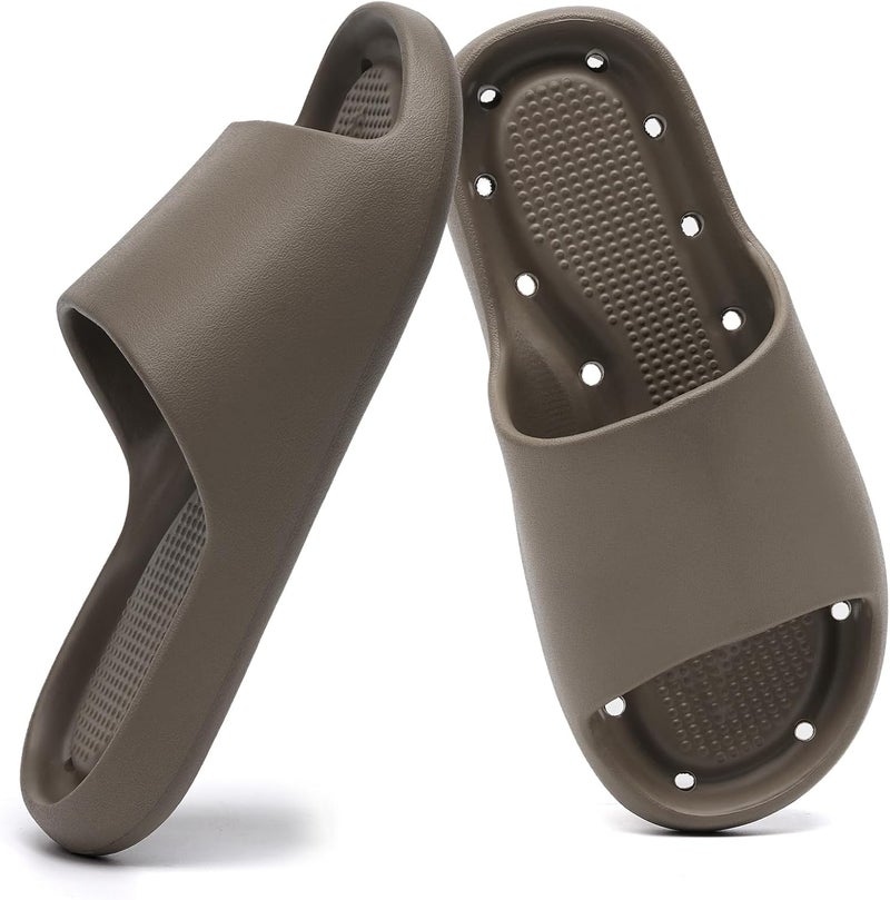 GETOEU Shower Shoes for Women and Men Massage Slide Sandals Soft Cushioned Anti-Slip Pool Slides Comfort Arch Support Quick Drying Shower Shoes with Drain Holes Bathroom Slides Slippers - Image 1