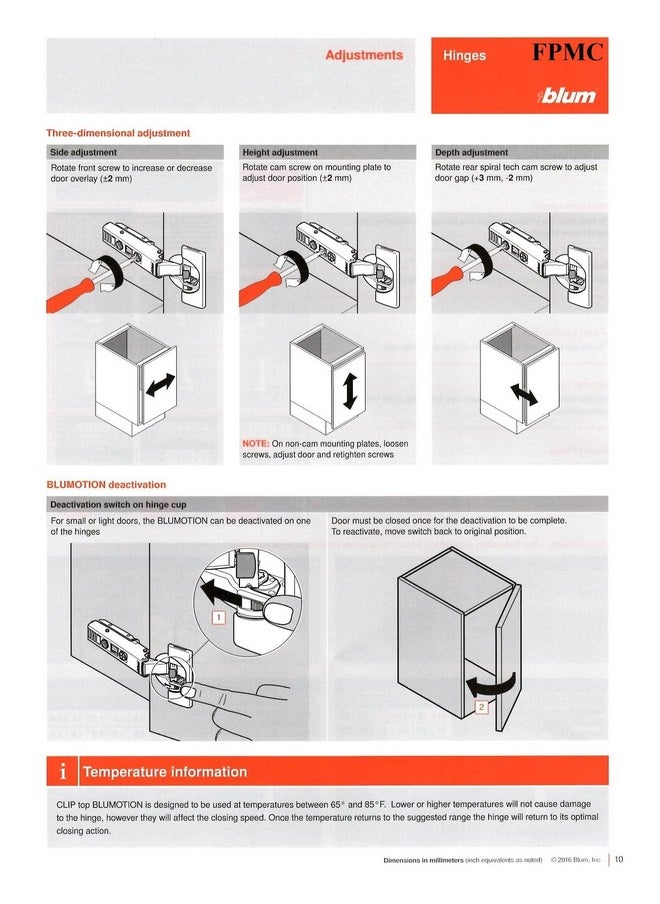 Blum CLIP top BLUMOTION Soft-Close Hinges, 110 degree, Self closing, Face Frame, with Mounting Plates (Inset - 4 pack)