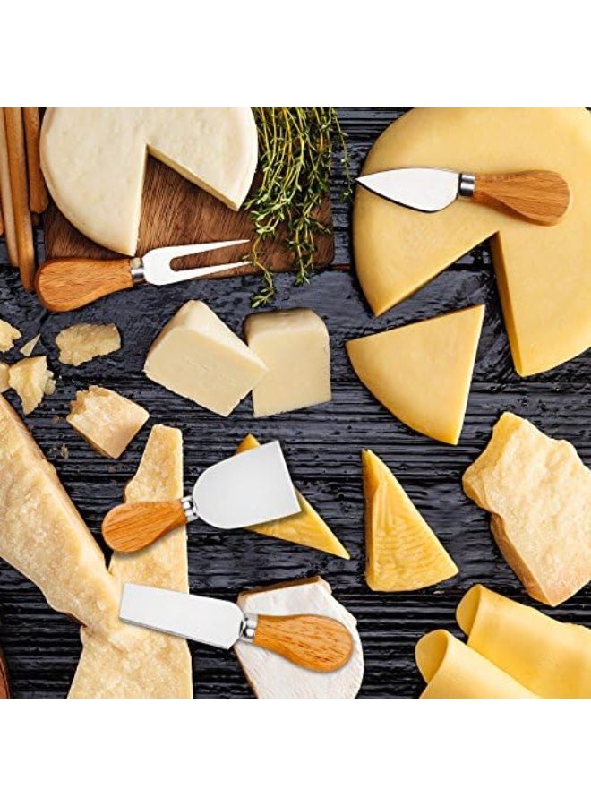 Cheese Knives - 4 Pieces Set Cheese Knife - Stainless Steel Cheese Slicer with Wood Handle Cheese Cutter,4 Cheese Knives Set include:Mini Knife, Butter Knife, Spatula & Fork - Image 5