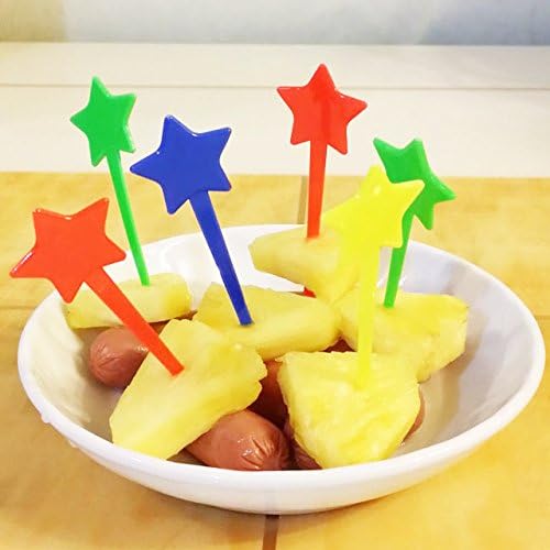 Comicfs 250 Pcs Plastic Star Toothpicks Picks for Appetizers 35 Fruit Fork Cocktail Sticks Disposable Cocktail Sticks and Cocktail Picks for Drinks Multicolor Plastic Star Cocktail Picks 19 - Image 2