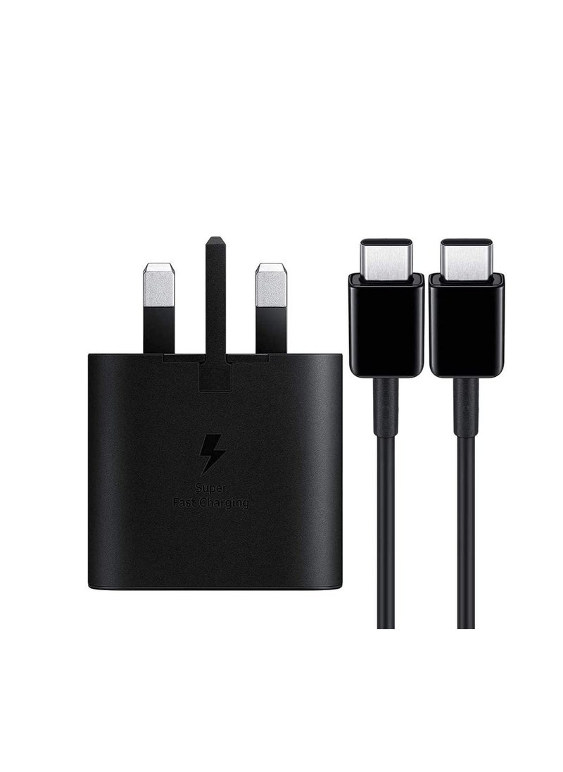 Generic - 25W Fast Charger for Samsung S24, S23+, S23 Ultra, S22, S22 Ultra, S21+, S20, A36 ,A35, A73, A72, A56,A55, A54, A53, A51,A16,A15,A14,A13,A12,M55,Tab S10/S10+/S9/S9+/S8/S8+/S7USB C Cable and Plug Charge - Image 1