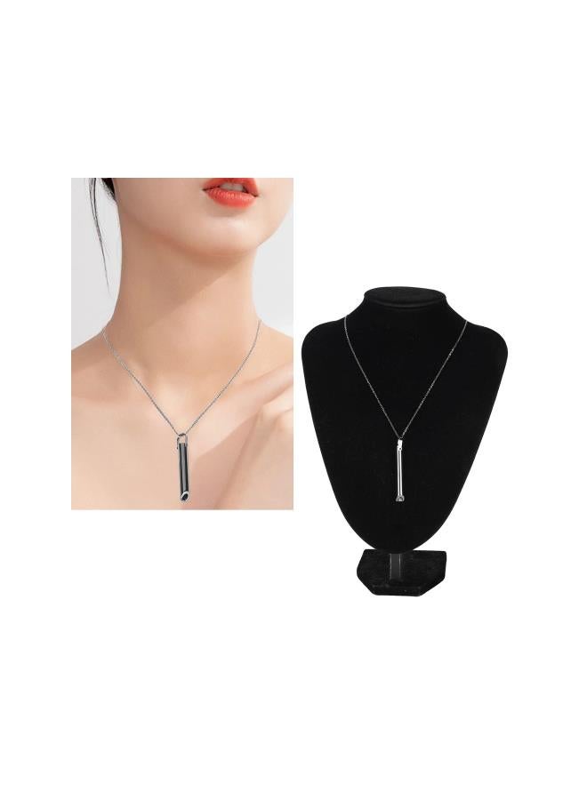 عنقود تخفيف التوتر، قلادة تنفس واعية، أداة تنفس لتخفيف القلق، تمارين التنفس، تأمل، استرخاء وتهدئة، إبطاء التنفس (أسود) - Image 3