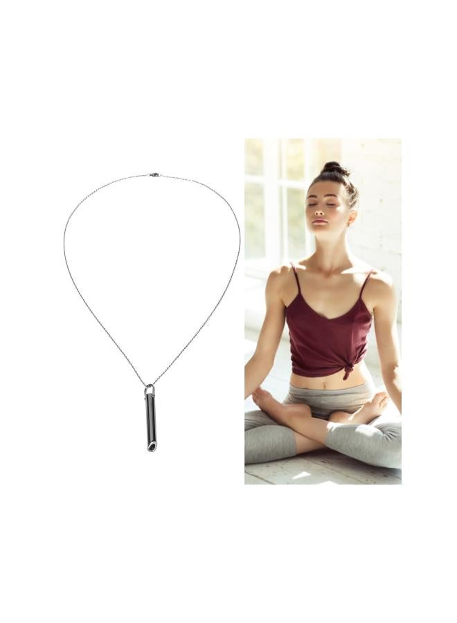 عنقود تخفيف التوتر، قلادة تنفس واعية، أداة تنفس لتخفيف القلق، تمارين التنفس، تأمل، استرخاء وتهدئة، إبطاء التنفس (أسود) - Image 4