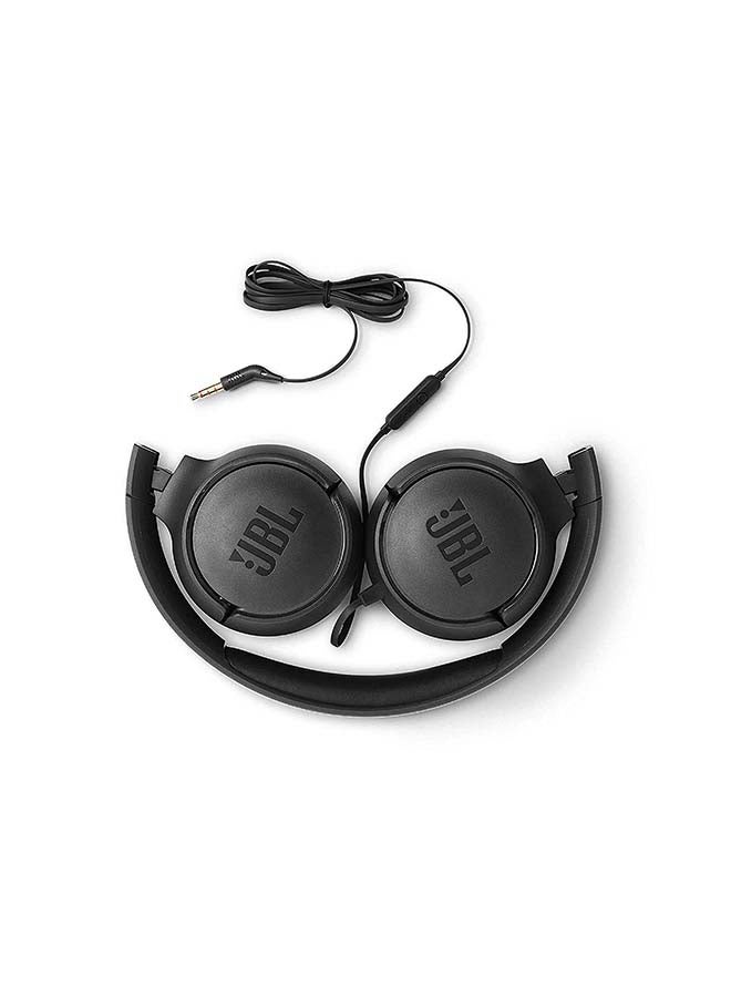 JBL Tune 500 Wired On-Ear Headphones - Deep Pure Bass - 1 Button Remote - Lightweight - Foldable - Tangle Free Cable Black - Image 3