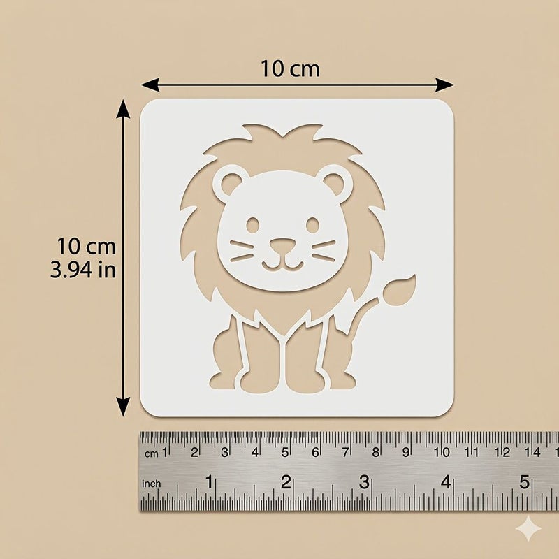 9pcs Washable Animal Drawing Stencils For Paper Fabric And Wood Diy - Image 5