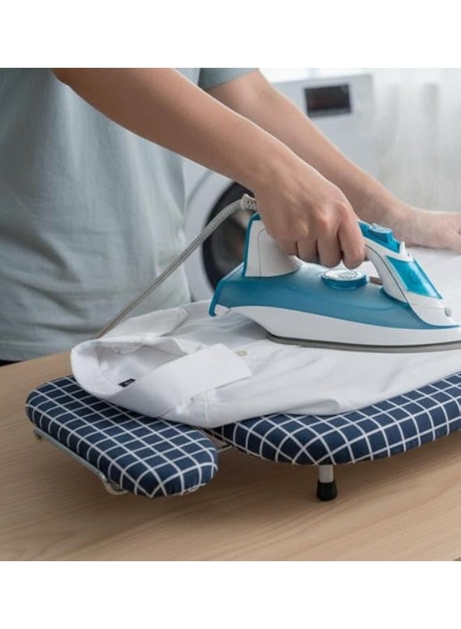 سبيس شوب طاولة كي صغيرة أنيقة متعددة الوظائف بنمط مُربعات زرقاء - Image 2