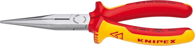 KNIPEX Long Nose Pliers with Cut-1000V Insulated Handles