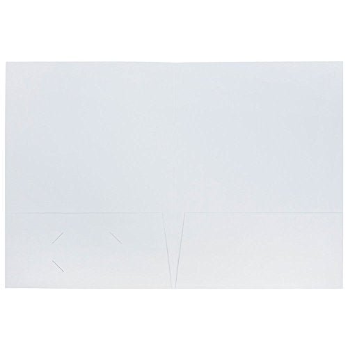 JAM PAPER Two Pocket Textured Linen Presentation Folders - Letter Size Business Folder - White - Bulk 50/Box - Image 2