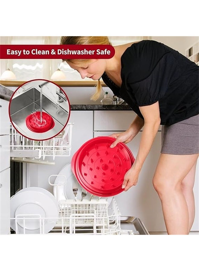 HOMESTAR Large Chicken Grinder for Chicken Breast Grinder with Brush and Fork, Visible Meat Grinder Machine, Strong Anti-Slip Strip, Ergonomic Handle, BPA Free, Red - Image 3